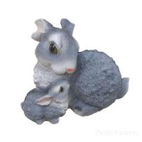 Фигура Заяц с зайчонком L21W15H17см 626035/F102