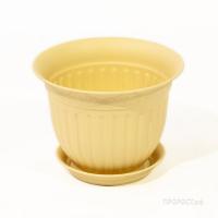 Цветочный горшок Виноград 1л кремовый с поддоном 5PL0137 