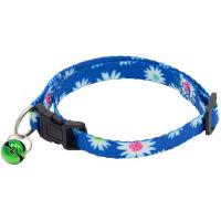 Ошейник нейлон 10мм Ромашка д/кошек 30см синий/00210045-06/Каскад