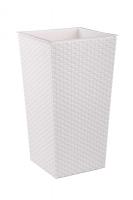 Кашпо Ротанг 28,5*27*52см белый со вставкой/М6826