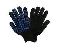 56208 Перчатки хб комфорт с ПВХ 7,5 класс 5нитей черные размер М /10шт/200шт/Ф