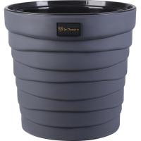 Кашпо Бархан 12л антрацит с вставкой КШ-0545 /1шт/ПП