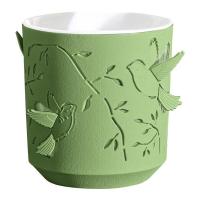 Кашпо Колибри 1,25л оливковый с белой вставкой КШ-4646 /27шт/ПП