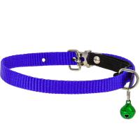 Ошейник синтетик 10мм д/кошек с бубенчиком и резинкой 35см синий/00210009-06/Каскад