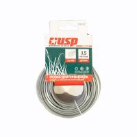 Леска д/триммера с металл. крошкой d-15м профиль-квадрат d-2,4мм /10шт/78120/ USP