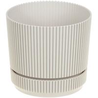 Кашпо СТРИП 140мм 1,3л кремовый с прикр. под. М3246 /12шт/М-пласт