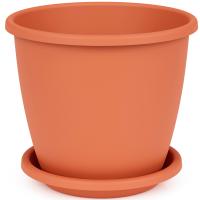 Кашпо Афина 1,1л с поддоном коричневый/М6488