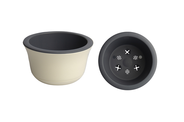 Кашпо Омега 8л ванильный/антрацит ОМ30-31