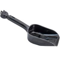 Совок для кошачьего туалета Zoo-M суперлюкс мелкие ячейки 9*25*4см черный/2802/Дарэлл