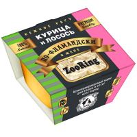 Кошки ZooRing рагу желе курица/лосось по-фламандски д/кошек и котят ж/б 75гр/12шт/521664