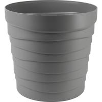 Кашпо Бархан 7,5л серый жемчуг с дренаж вставкой КШ-5749 /12шт/ПП