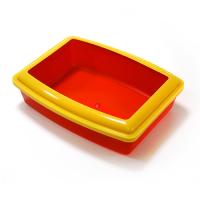 Туалет для кошек глубокий с бортиком красный ВАКА 