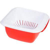 Дуршлаг-миска 3,5л Макси бело-красный А019 /20шт/Арз