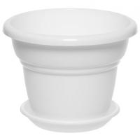 Цветочный горшок Милано 2л белый с поддоном 5PL0033