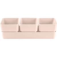 Кашпо Фиори Трио 9*9,6*29см пудровый КШ-0521 /12шт/ПП