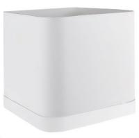 Кашпо 0,2л квадрат. белый с под. (пласт+слюда) 104/7/5-1 /36шт/Mehrni