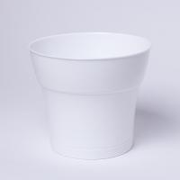 Цветочный горшок Тоскана 2,25л белый с прикрепленным поддоном 5PL0404