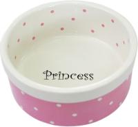 Миска керамика Принцесса бело розовый горох 13*5,5см