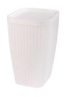 Контейнер для мусора 10л Вязаное плетение белый 
