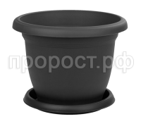 Горшок с поддоном Вилла антрацит