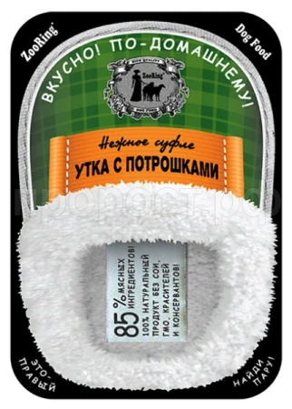 Собаки ZooRing д/всех пород суфле утка/потрошки ж/б 400гр/12шт/934344/271212
