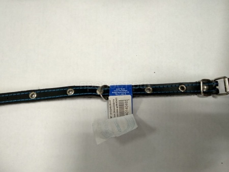 Ошейник кожа 15мм безразмерный на фетре 33-35см/40465