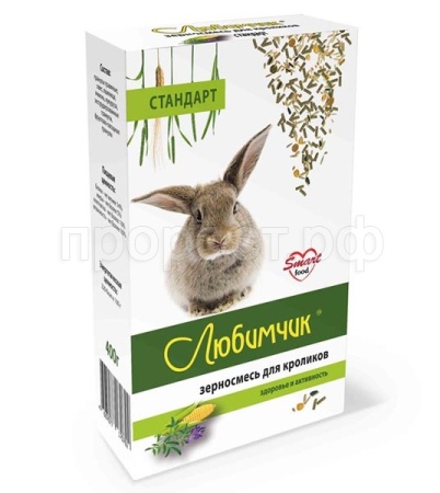 Корм для кроликов Любимчик в коробке 400гр