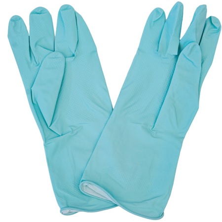 Перчатки хозяйственные латексные опудренные L мята 87610 /12шт/
