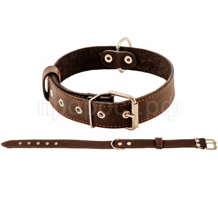 Ошейник кожа 35мм 1сл Стандарт 54-66см коричневый/010035кор/Дарэлл