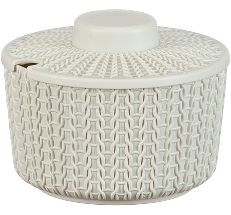 Сахарница ВЯЗАНИЕ 0,45л белый ротанг М1197 