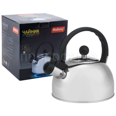 Чайник 3л DJA-3023 нерж.сталь, со свистком, капс.дно 