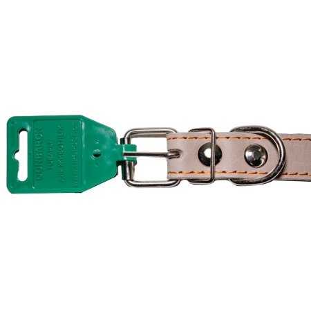 Ошейник кожа серый 1сл 30мм DONBARON