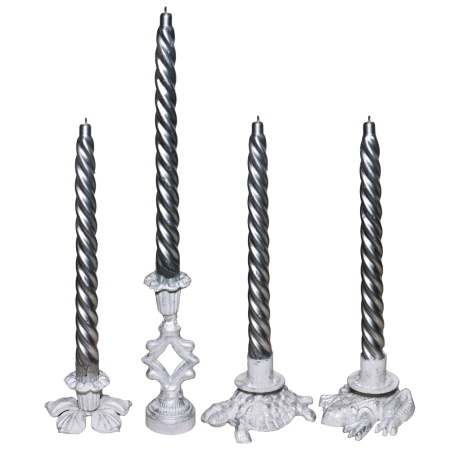 ДЕКОР Подсвечник Цветок бел серебро РЗДИ/1шт