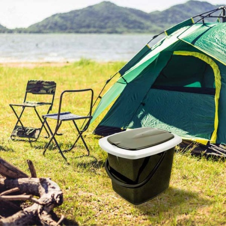 Ведро-туалет 16л Plast Team с крышкой черный PT9079 /7шт/ПТ