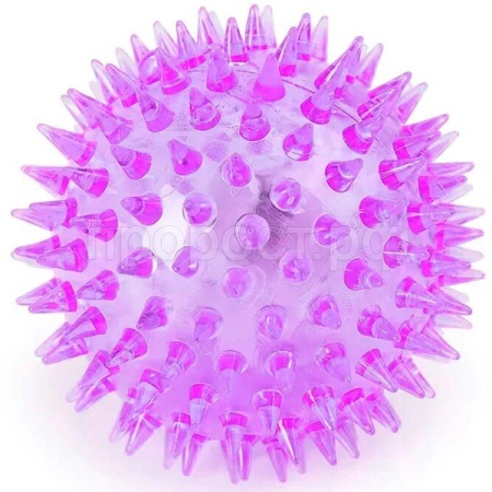 Игрушка с Мяч светящийся игольчатый L 7,5см ИС-26 фиолетовый