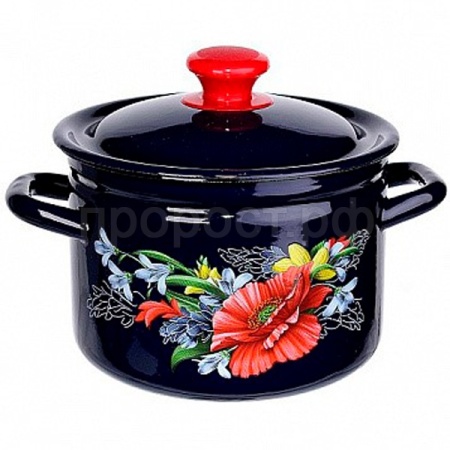 Кастрюля 10л эмаль цил борт бостон Апрель 41815-223/6-У2 /2шт/Керчь  