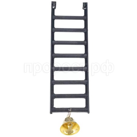 Игрушка д/птиц Лесенка с колокольчиком блистер серая/5044/Дарэлл