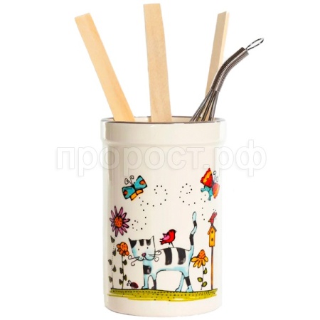 Подставка д/столовых приборов Полосатый кот 207-07002 /36шт/PSF