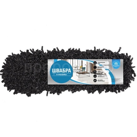 Насадка д/швабры Лапша с насадкой из микрофибры черная ТВН-051 /100шт/ АкваМаг