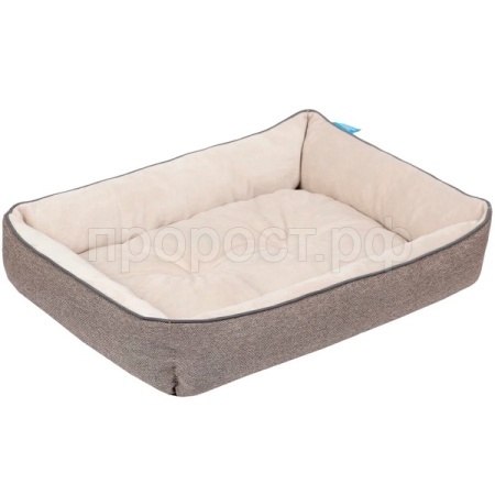 Лежанка ЛОФТ ФРЕЙМ плюш рогожка S 48х37х10см ЛФ-51 бежевый