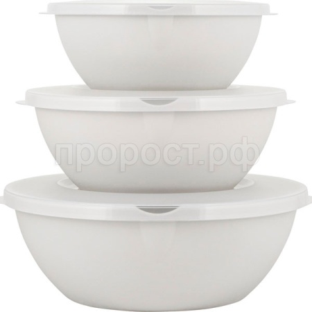 Набор мисок HELSINKI (5л+3л+2л) пепельный жемчуг PT1279 /10шт/ПР