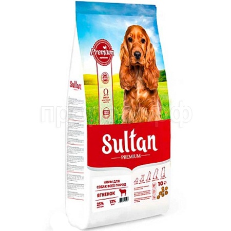 Собаки Султан Премиум для всех пород ягненок 10кг/6391